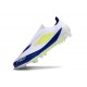 Botas adidas F50 Elite Laceless FG Blanco Amarillo Solar Azul Lúcido