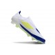 Botas adidas F50 Elite Laceless FG Blanco Amarillo Solar Azul Lúcido