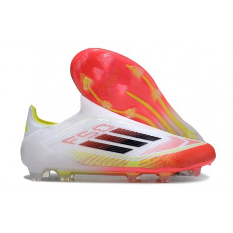 Botas adidas F50 Elite Laceless FG Blanco Negro Amarillo Solar