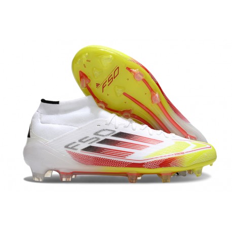 adidas F50 Elite Mid-cut FG Ftwr Blanco Rojo Amarillo