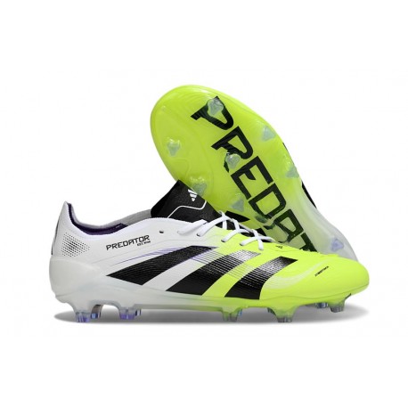 Tacos adidas Predator Elite FG Blanco Negro Limón Lúcido
