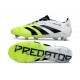 Tacos adidas Predator Elite FG Blanco Negro Limón Lúcido
