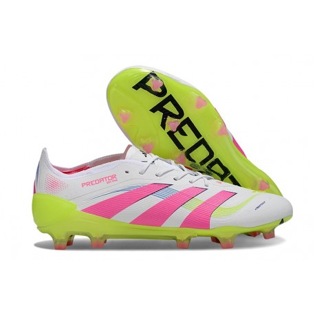 Tacos adidas Predator Elite FG Blanco Rosa Lúcido Limón Lúcido
