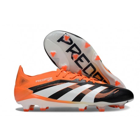 Tacos adidas Predator Elite FG Negro Blanco Naranja