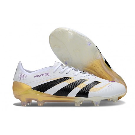 Tacos adidas Predator Elite FG Blanco Negro Dorado