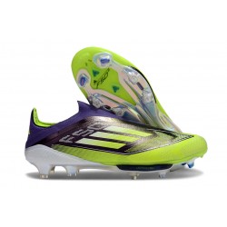 Botas de Futbol adidas F50+ Laceless FG Morado Rush Ftwr Blanco Limón Lúcido