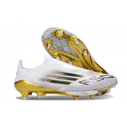 Botas de Futbol adidas F50+ Laceless FG Blanco Negro Met Dorado
