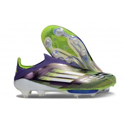 Botas de Futbol adidas F50+ Laceless FG Morado Unity Blanco Amarillo Solar