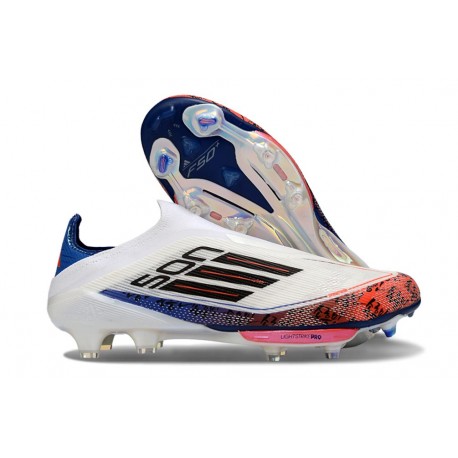 Adidas F50 Elite Laceless X Son FG Blanco Negro Rojo Vivo