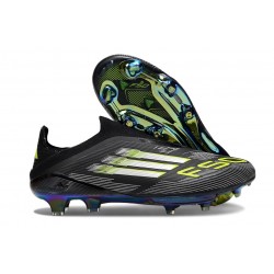 Botas de Futbol adidas F50+ Laceless FG Negro Limón Lúcido Blanco