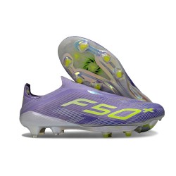 Botas de Futbol adidas F50+ Laceless FG Violeta Tone Limón Lúcido Morado Rush