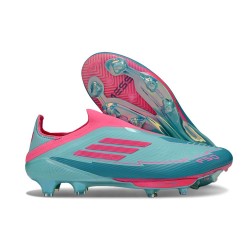 Botas de Futbol adidas F50+ Laceless FG Flash Agua Rosa Lúcido Lucid Cyan