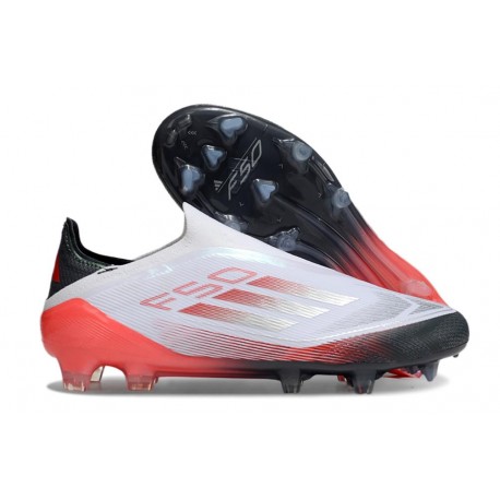 Botas adidas F50 Elite Laceless FG Blanco Negro Rojo