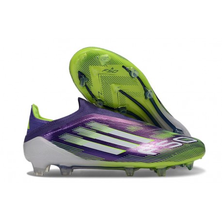Botas adidas F50 Elite Laceless FG Morado Unity Blanco Amarillo Solar 
