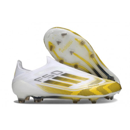 Botas adidas F50 Elite Laceless FG Blanco Amarillo