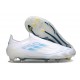 Botas adidas F50 Elite Laceless FG Blanco Perla Met Azul