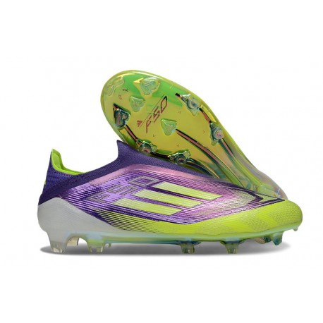 Zapatillas de Fútbol adidas F50 Elite LL FG Morado Rush Ftwr Blanco Limón Lúcido
