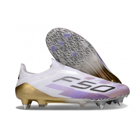 Zapatillas de Fútbol adidas F50 Elite LL FG Blanco Negro Violeta