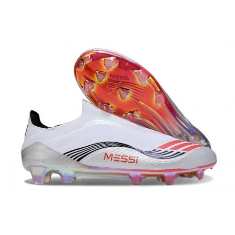 adidas F50 Elite LL FG X MESSI Ftwr Blanco Rojo Lúcido Plateado Met.