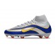 Nike Zoom Mercurial Superfly 10 Elite FG Plateada Azul Amarillo