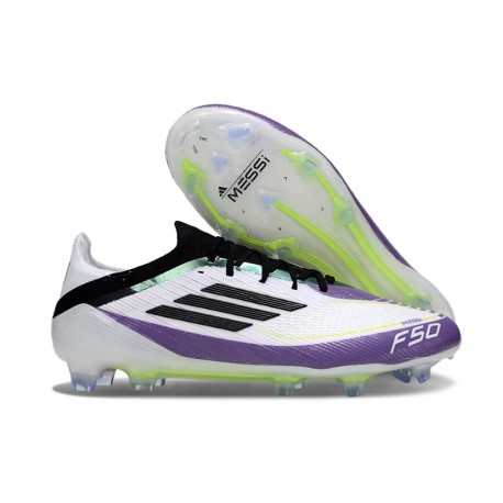 Zapatillas adidas F50 Elite FG X Messi Ftwr Blanco Negro Morado Unity
