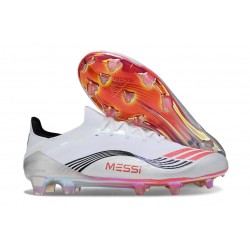 Zapatillas adidas F50 Elite FG X MESSI Ftwr Blanco Rojo Lúcido Plateado Met.