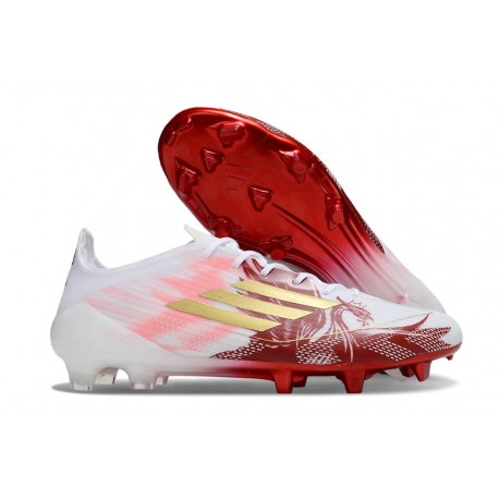 Zapatillas adidas F50 Elite FG Blanco Rojo Dorado