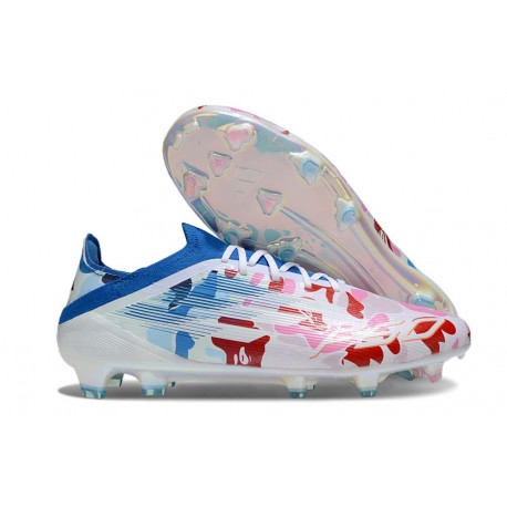 Zapatillas adidas F50 Elite FG Blanco Rosa Azul