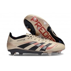 Tacos adidas Predator Elite FG Platino Met Negro Rojo
