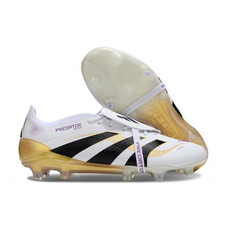 Adidas Predator Elite 25 Fold-Over Tongue Fg Ftwr Blanco Dorado Met