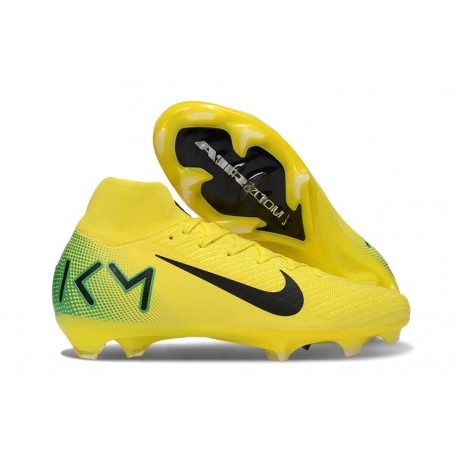 Nike Zoom Mercurial Superfly 10 Elite FG KM Amarillo Verde Negro