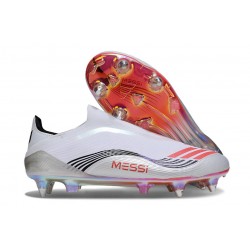 Botas de Fútbol Adidas F50 Elite LL SG X MESSI Ftwr Blanco Rojo Lúcido Plateado Met.