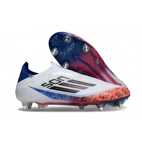 Botas de Fútbol Adidas F50 Elite LL SG Blanco Negro Azul Rojo