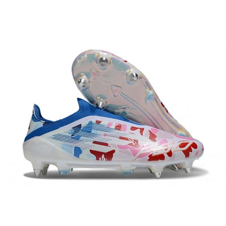 Botas de Fútbol Adidas F50 Elite LL SG Blanco Rojo Azul
