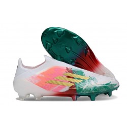 Botas de Futbol adidas F50 Elite Sin Cordones FG Blanco Verde Rosa Dorado
