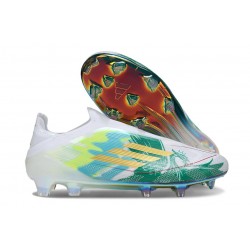 Botas de Futbol adidas F50 Elite Sin Cordones FG Verde Blanco Dorada