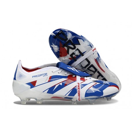 Adidas Predator Elite 25 Fold-Over Tongue Fg Blanco Azul Rojo