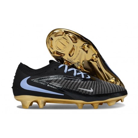 Bota de Futbol Nike Phantom 6 Elite Low FG Negro Dorada