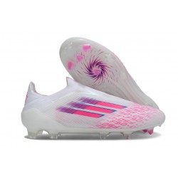 Botas de Futbol adidas F50 Elite Sin Cordones FG Blanco Rosa