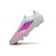 Botas de Futbol adidas F50 Elite Sin Cordones FG Blanco Rosa