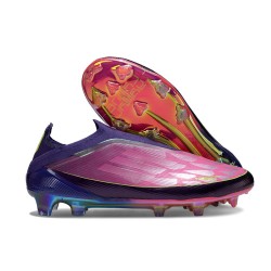 Botas de Futbol adidas F50 Elite Sin Cordones FG X Lamine Yamal Unity Morado Ftwr Blanco Limón Lúcido