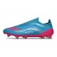 Botas de Futbol adidas F50 Elite Sin Cordones FG Azul Rosa