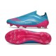 Botas de Futbol adidas F50 Elite Sin Cordones FG Azul Rosa