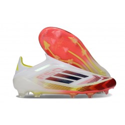 Botas adidas F50 Elite Sin Cordones FG Blanco Negro Amarillo Solar