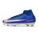 Nike Air Zoom Mercurial Superfly X Elite FG Azul Plateado