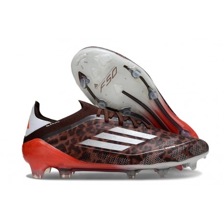 Zapatillas adidas F50 Elite FG Leopardo Plateado Rojo