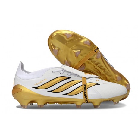 Bota de Futbol Adidas Predator Elite 26 FT FG Blanco Dorado