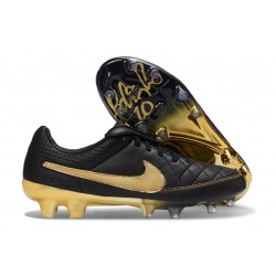 Botines de Futbol Nike Tiempo Maestro Elite FG Negro Dorada