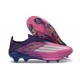 Zapatillas de Fútbol adidas F50 + Sin Cordones FG Violeta Rosa Blanco