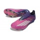 Zapatillas de Fútbol adidas F50 + Sin Cordones FG Violeta Rosa Blanco